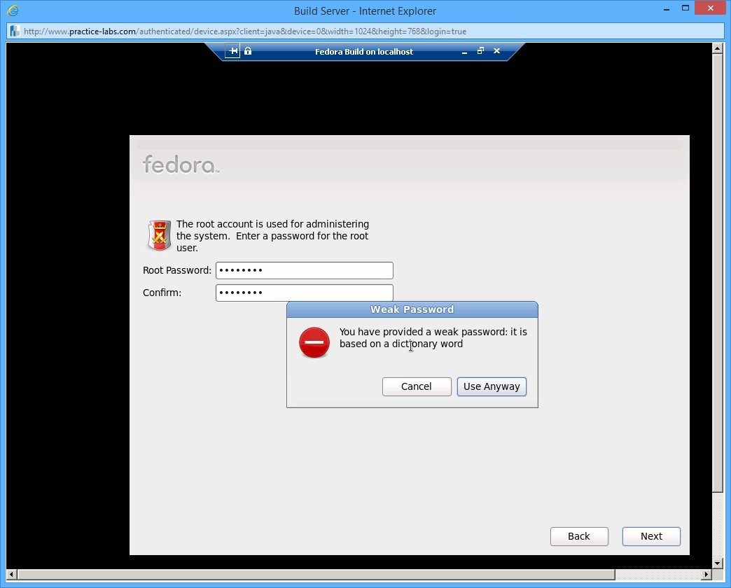 Practice Labs screenshot.